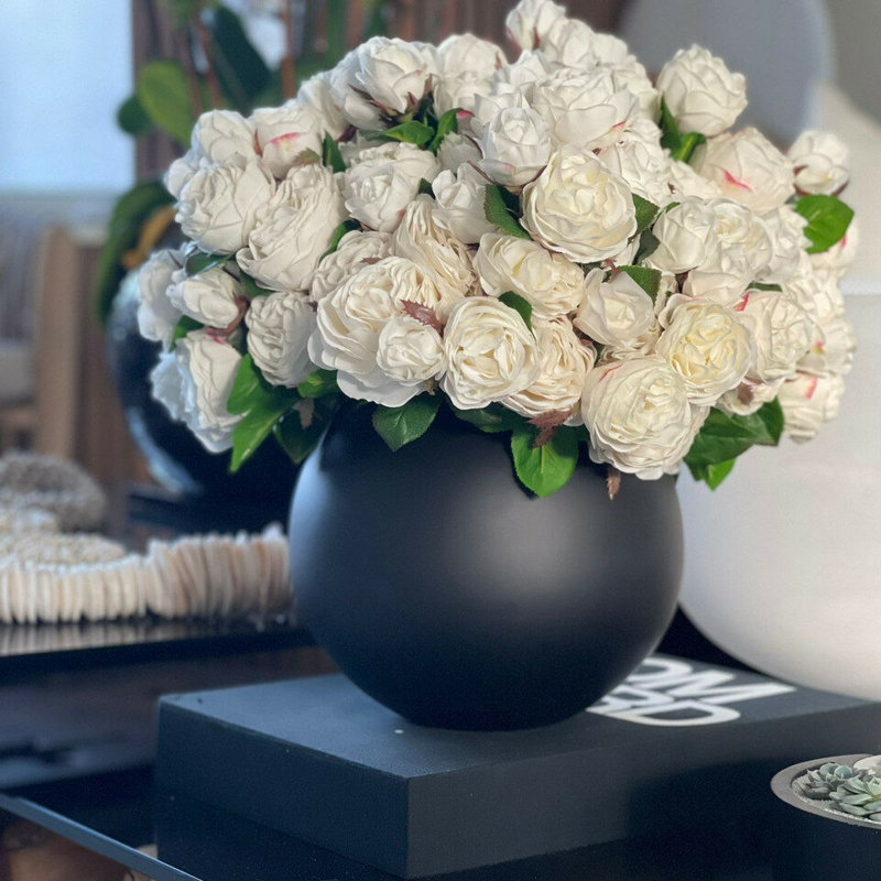 Arrangement in Vase, Black, White