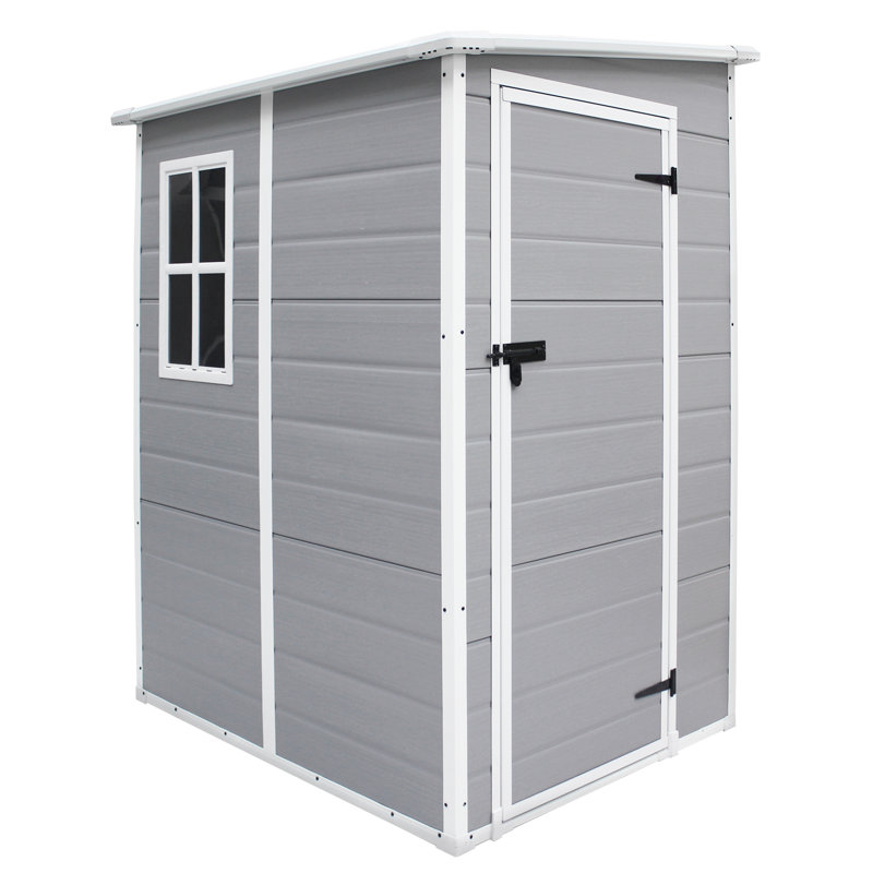 5 Ft. X 4 Ft. Plastic Durable Outdoor Tool Storage Shed With Floor and Window