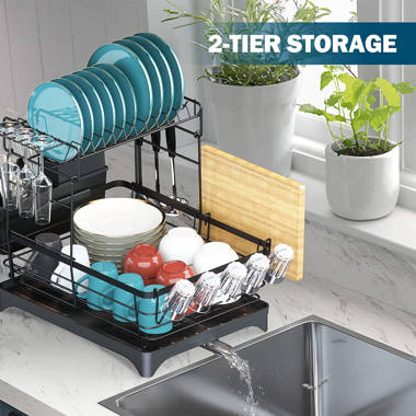 ASTER-FORM CORP Dish Drying Rack,2-Tier Dish Racks For Kitchen