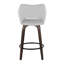 Tabouret de bar et de comptoir en tissu Sarah avec pieds en bois cintré et repose-pieds rond Sarah-100169902-100169898