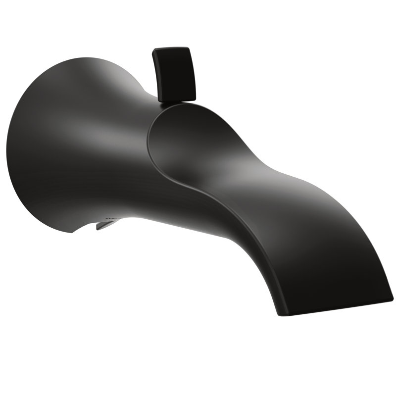 Doux Handle Wall Mounted Tub Diverter Type Spout Trim, Matte Black