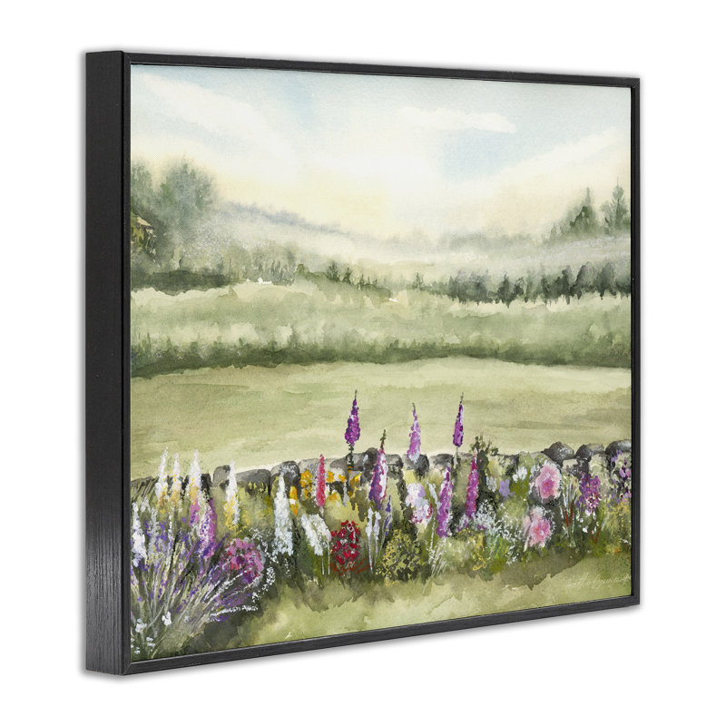 Estampe numérique du jardin des Cantons-de-l'Est, conception de Heather Desormeaux, Giclée encadrée noir minuit