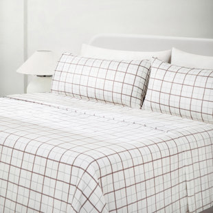 100% Cotton Twill Plaid Sheet Set
