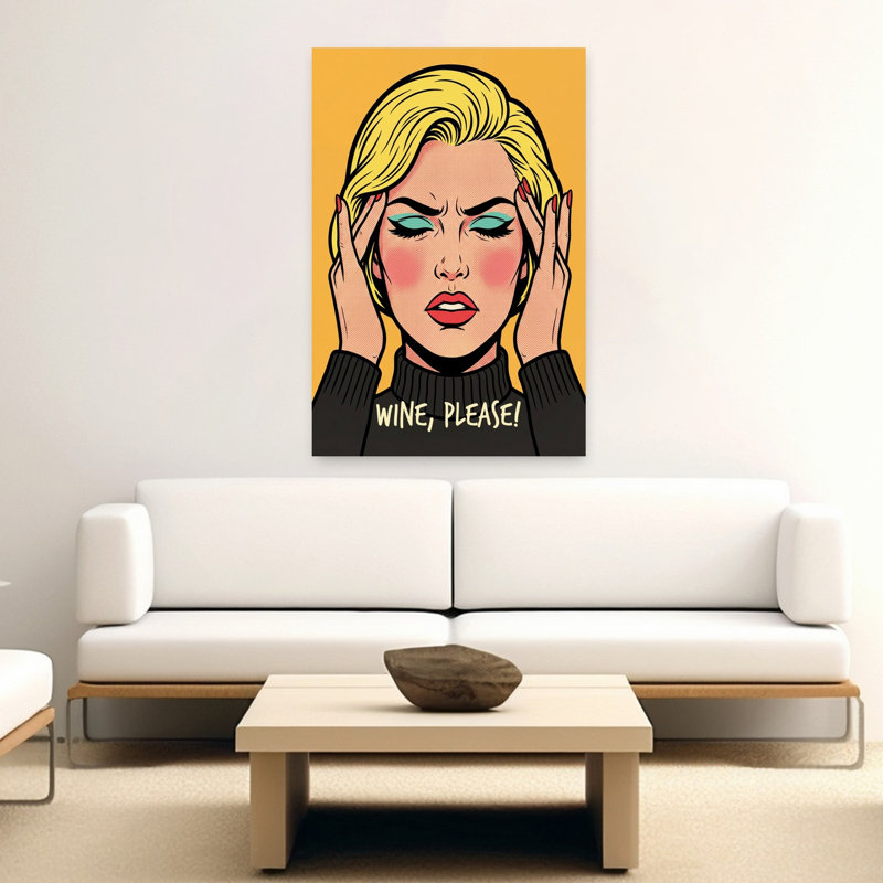 Vin, art pop art mural rétro, H 60 po x l 40 po
