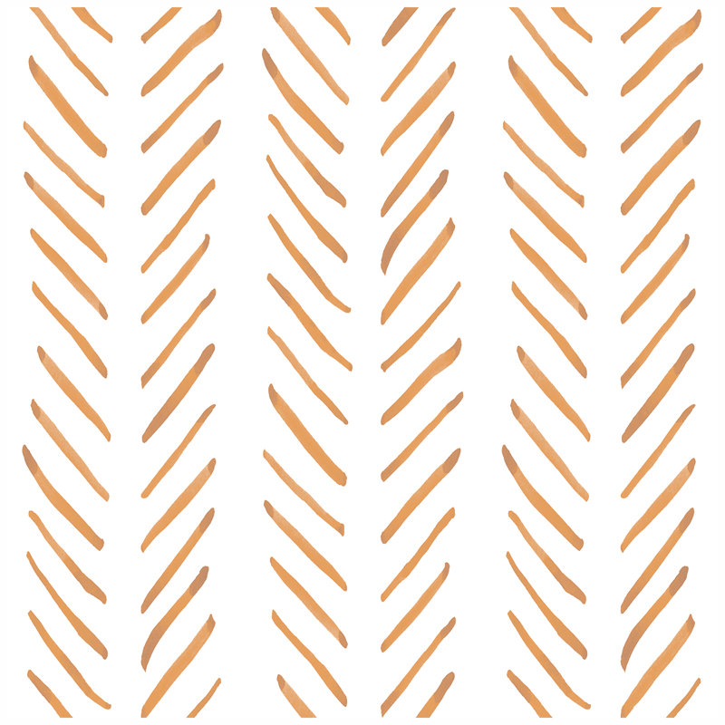 Geralda Peel & Stick Chevron Roll, 17.72" L x 9.8" W, Terracotta/White