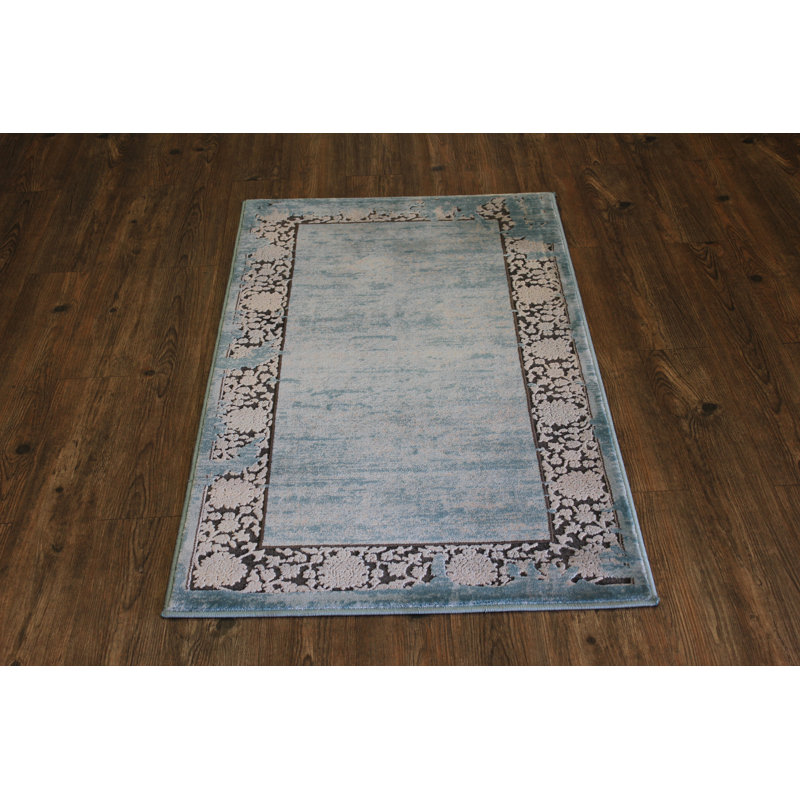 Tapis intérieur / extérieur bleu Straka, 3 pi x 5 pi