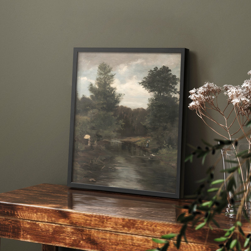 «Vintage Landscape CXCV III» sur papier, Noir