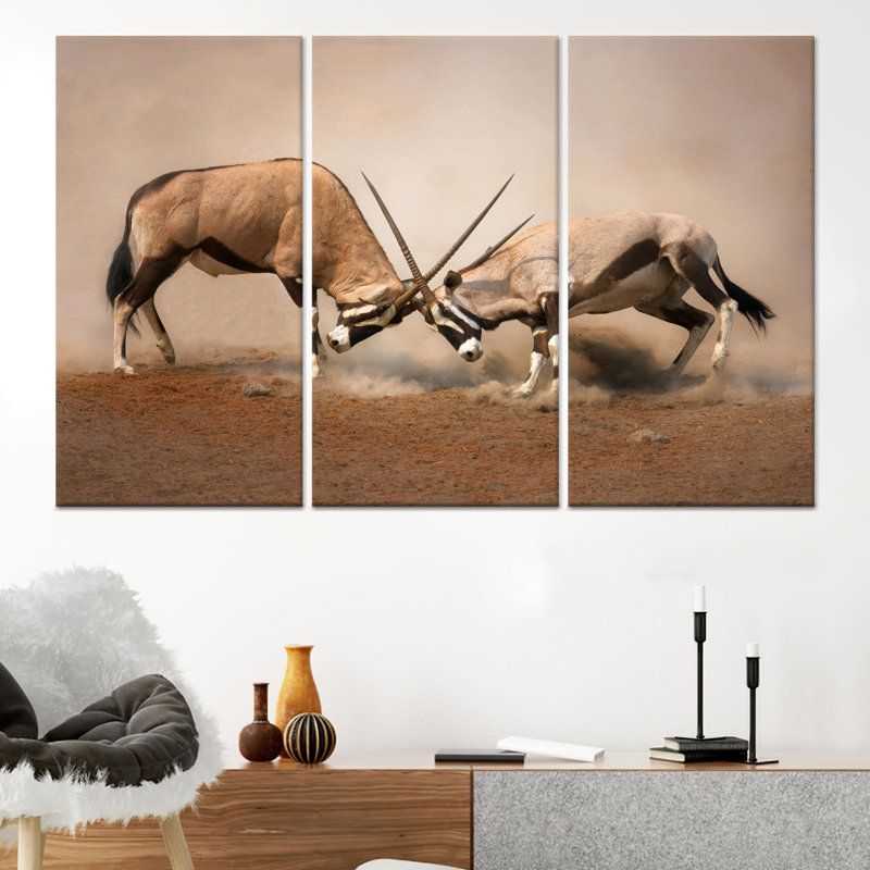 Toile imprimée: art mural Gemsbok - décor de la faune africaine, toile tendue 3P, H: 35,4 po x l: 70,9 po