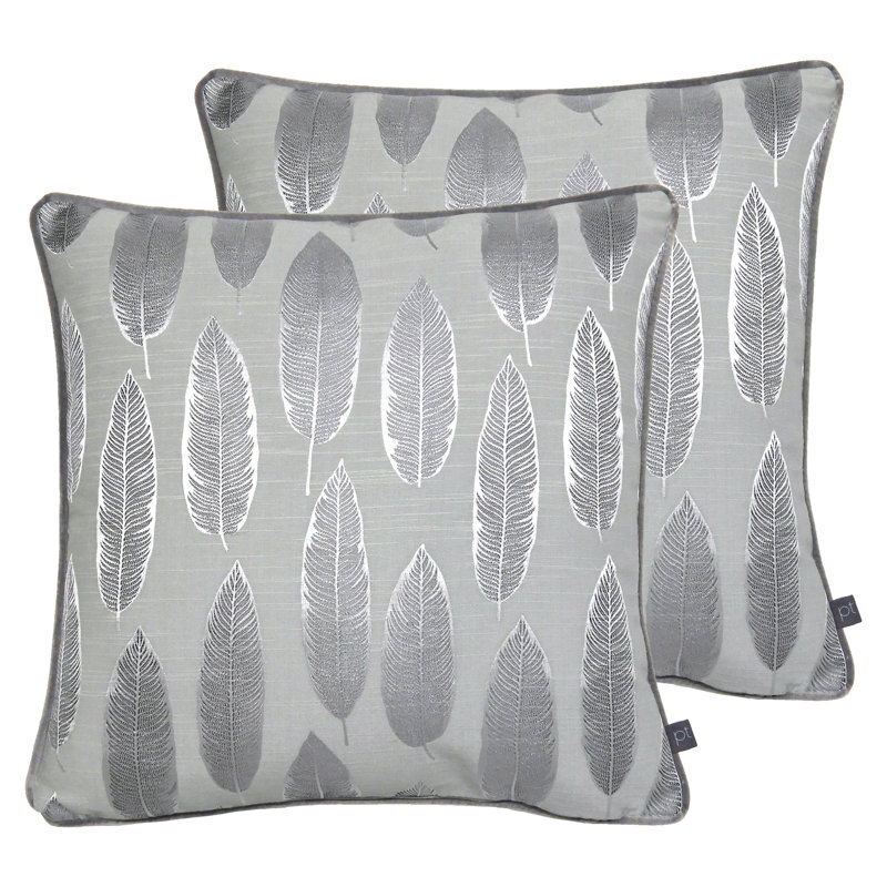 Geometric Square Cushion, Silver