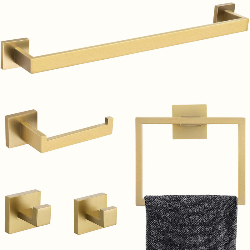 5 - Piece Bathroom Hardware Set, Brushed Gold