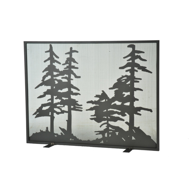 Tall Single Panel Fireplace Screen