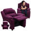 Deluxe Padded Contemporary Kids Recliner with Storage Arms-769427020