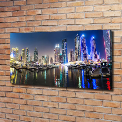 Dubai At Night - No Frame Print on Canvas