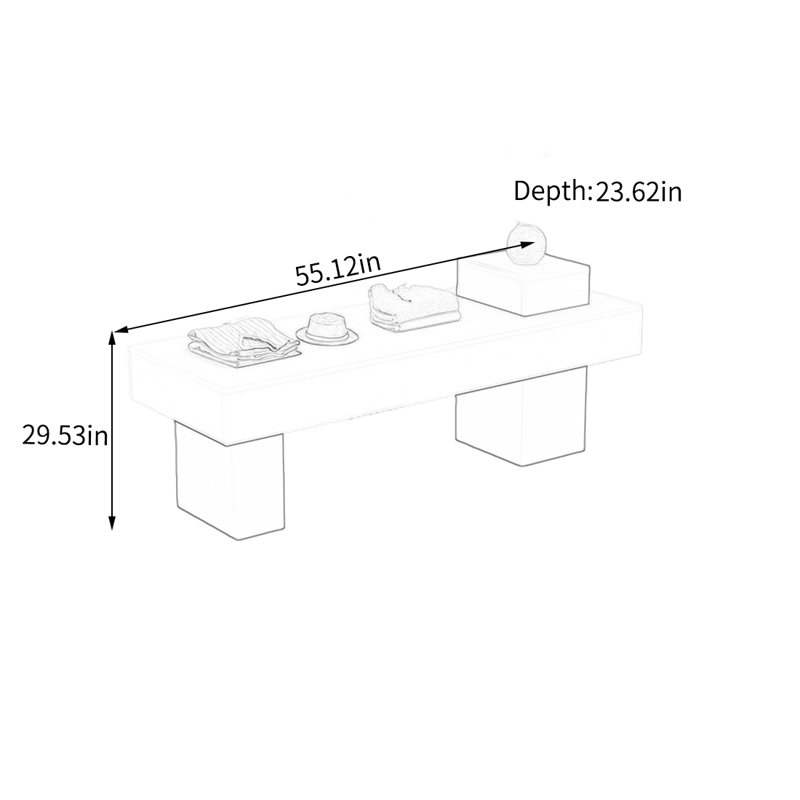 Table de présentation Modern, Brun / Blanc cassé, H 29,53 po x l 55,12 po x P 23,62 po