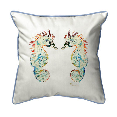 Seahorses Outdoor Reversible Throw Pillow