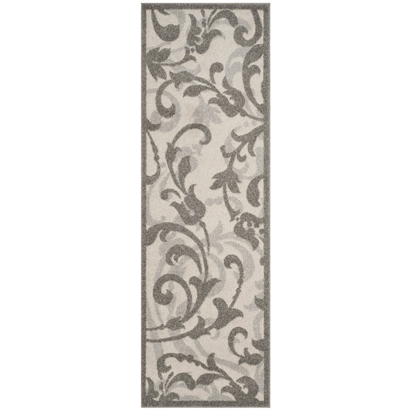 Tapis ivoire / gris Ammundsen, Tapis de couloir 2 pi 3 po x 7 pi