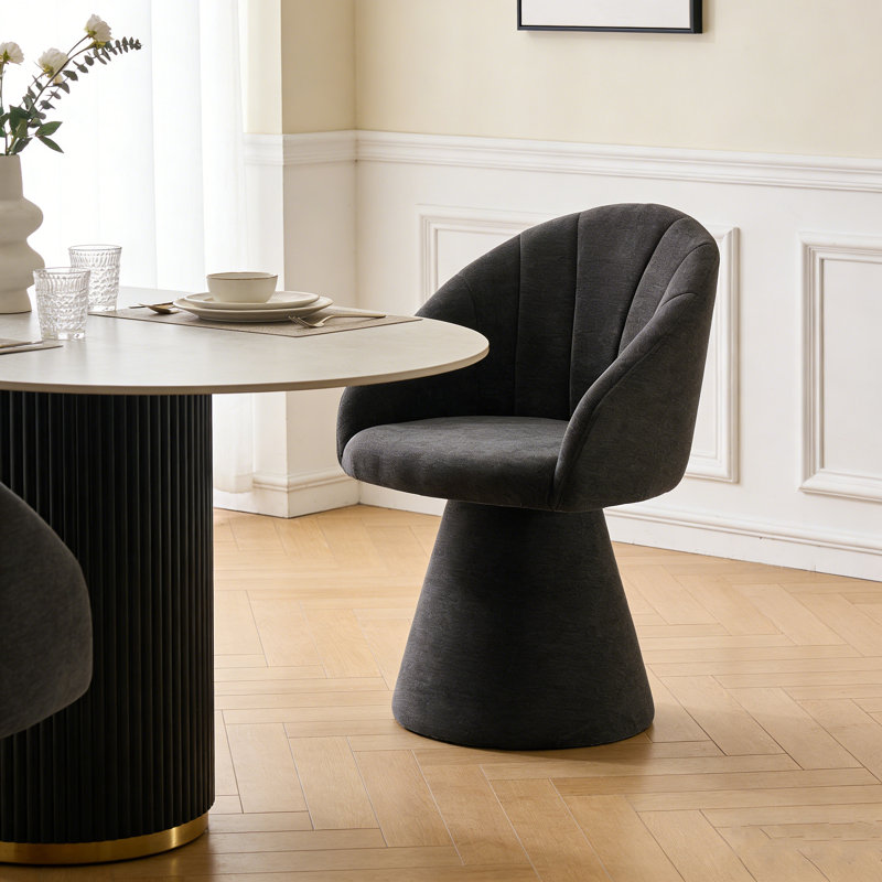 Fauteuil d'appoint pivotant en chenille, Gris