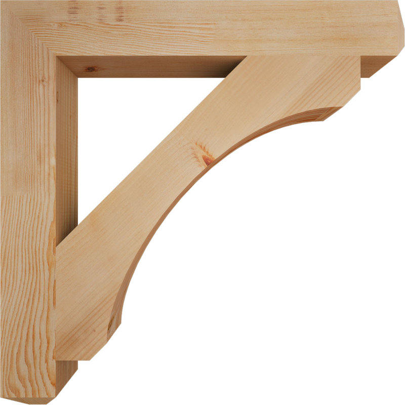 H Support en bois / corbeau, H 30 po x l 3,5 po x P 30 po, Douglas (lisse)