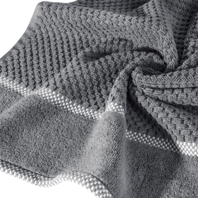 Liebhilde Midweight Jacquard Bath Towel, Steel