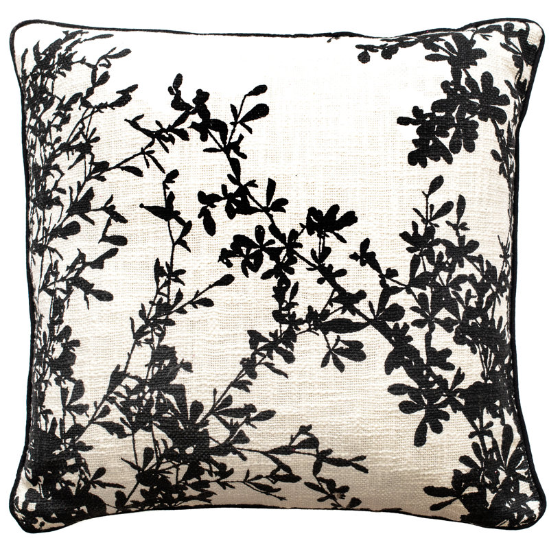 Solley Abstract BLACK/WHITE Sqaure Throw Cushion