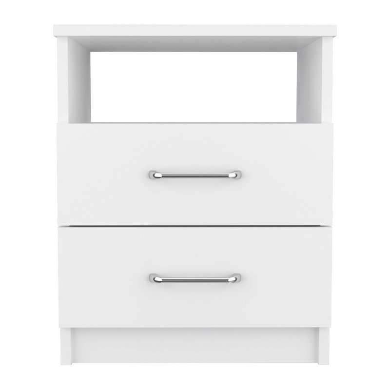 2-Drawer 1-Shelf Rectangle Nightstand