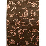 Himalayan Floral Area Rug in Dark Brown