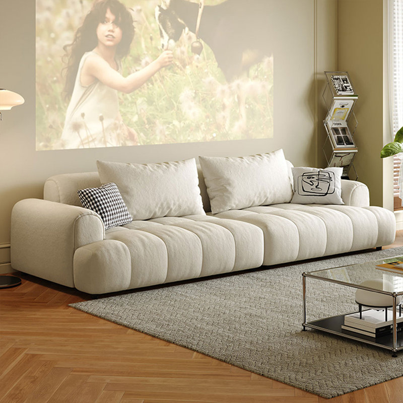 Coussin modulaire 100% polyester, 4, H 29,92 po x l 118,11 po x P 40,55 po, Blanc