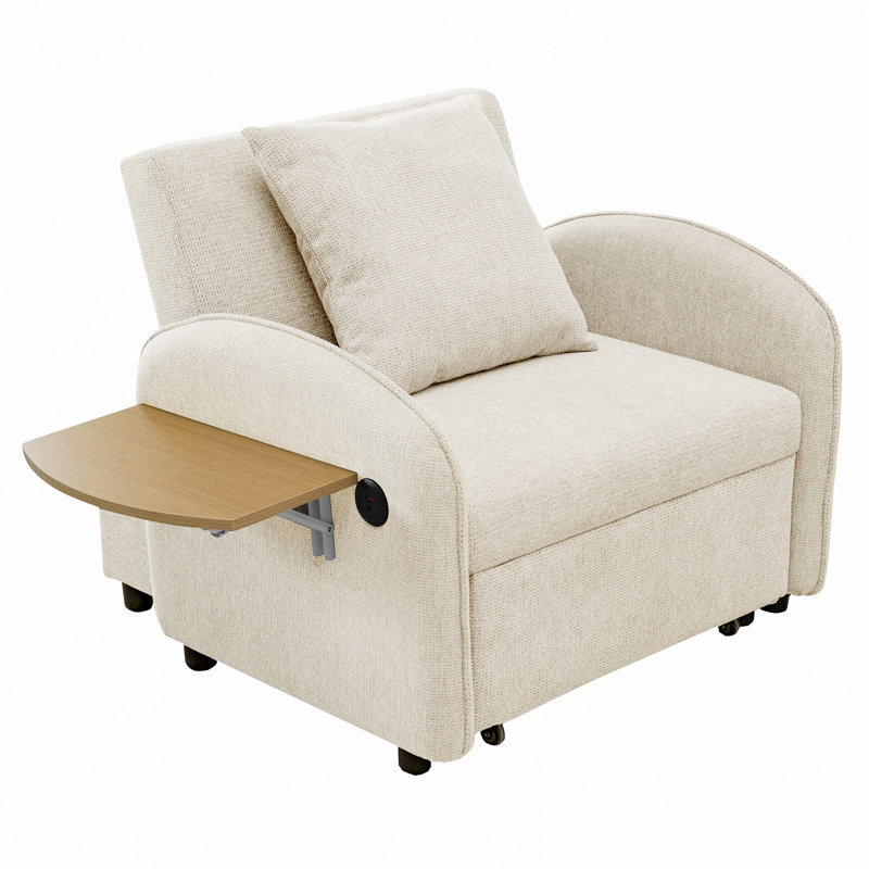 Fauteuil-lit convertible simple, canapé-lit coulissant 3 en 1 avec carte d'ordinateur et ports USB. Il peut être utilisé à la fois pour le travail et pour la détente dans divers cas de figure