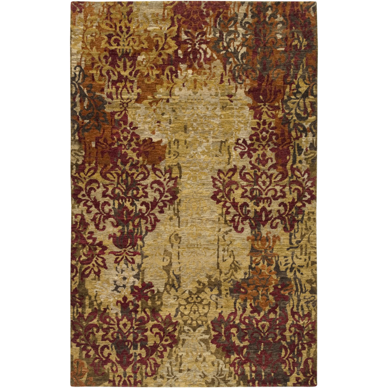 Tapis de zone sable en laine noué la à la main Urrutia, Rectangle 2 pi x 3 pi