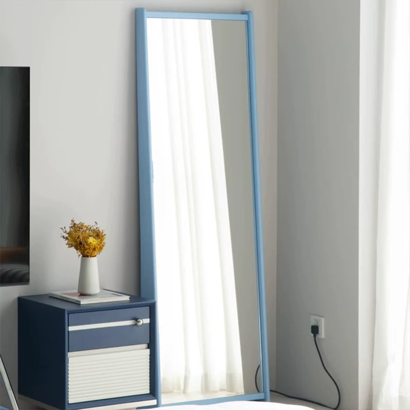 Rectangle Solid Wood Full Length Mirrors, Blue