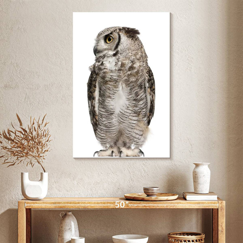 Hibou Brampt regardant de côté, H 39 po x l 26 po