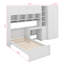 Lit plateforme simple avec tablettes de rangement, bureau et éclairage à DEL, lit plateforme en bois avec armoires, tiroirs et garde-robe-901698173
