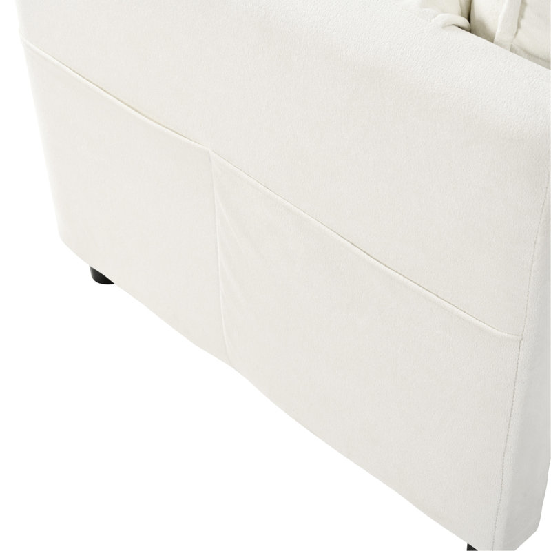 Canapé modulaire en U pour salon, canapé modulaire surdimensionné. 4 avec 2 repose-pieds, chenille beige. Confort d'assise profond. Assemblage personnalisable. Chambre spacieuse et confortable. Relaxant