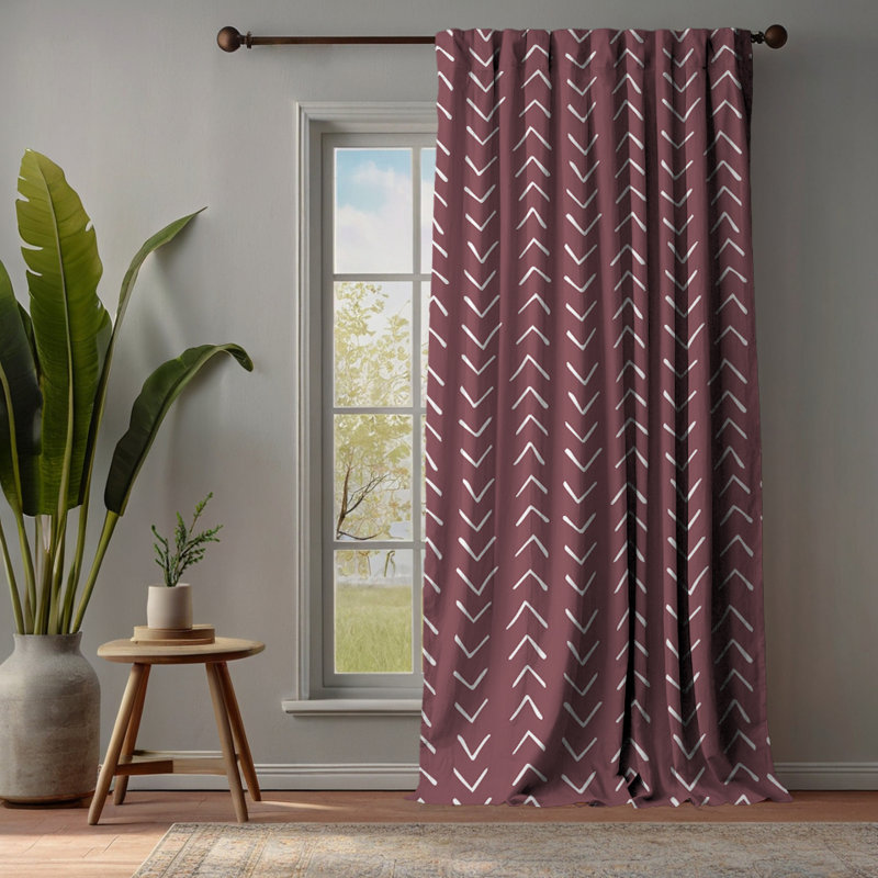 Bohemian Room Lined Single Panel Curtain, Rose, 140cm Width x 295cm Drop
