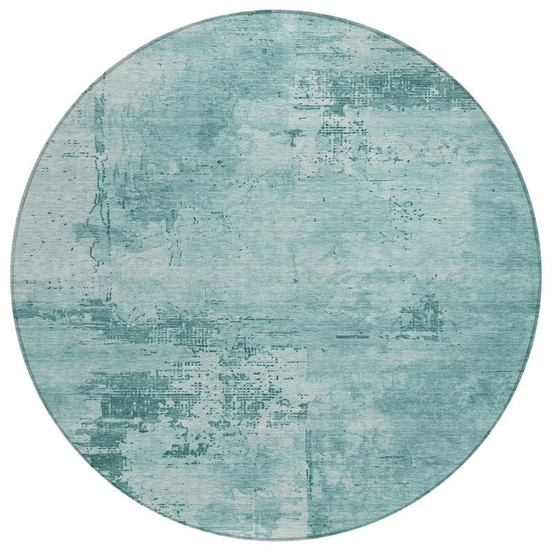 Tapis rond bleu 8 po