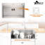 Évier de cuisine à simple cuve encastrable en acier inoxydable avec accessoires 33 po L x 22 po-122286235