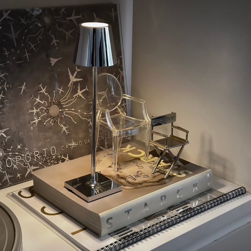 Poldina Pro Micro Table Lamp, Glossy Chrome