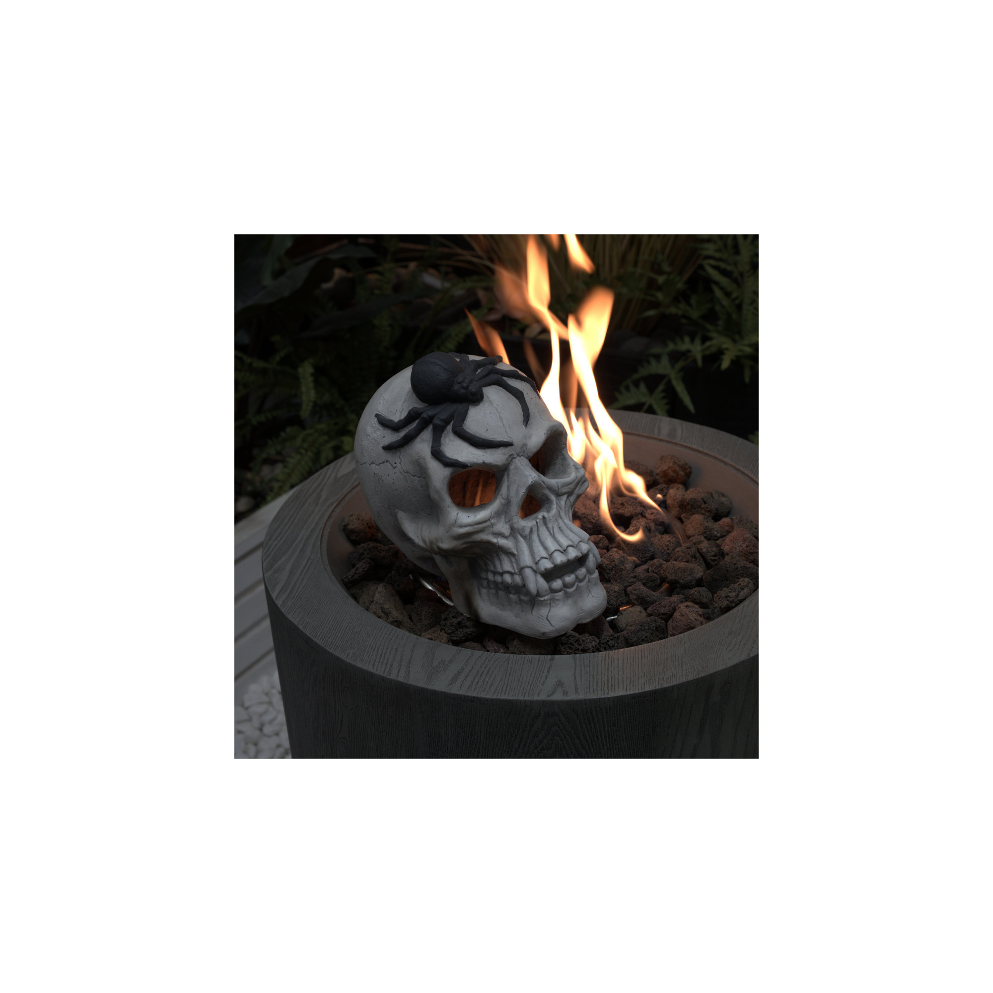 Outdoor Fireplace And Fire Pit Demon Skull, Ideal For Halloween Decoration