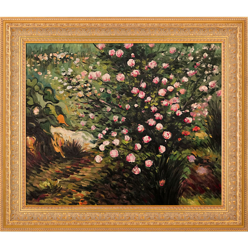 «Rosebush in Blossom» par Vincent Van Gogh, peinture sur toile encadrée, Sovereign