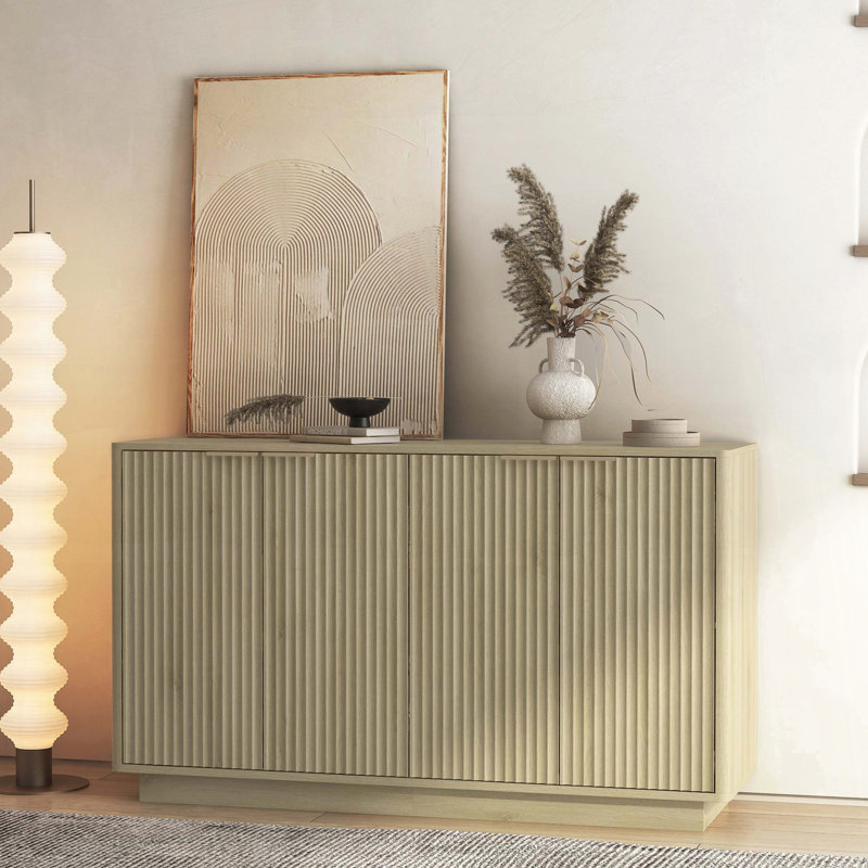 Wood Modern Fluted Buffet Cabinet