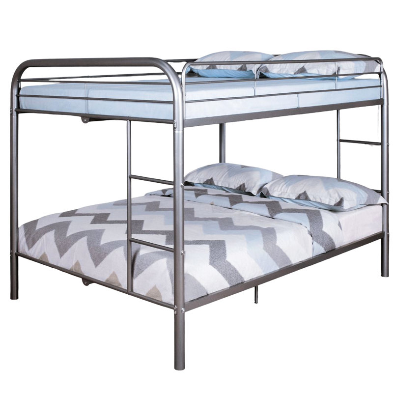 Matelas attaché de style contemporain avec lit superposé argenté