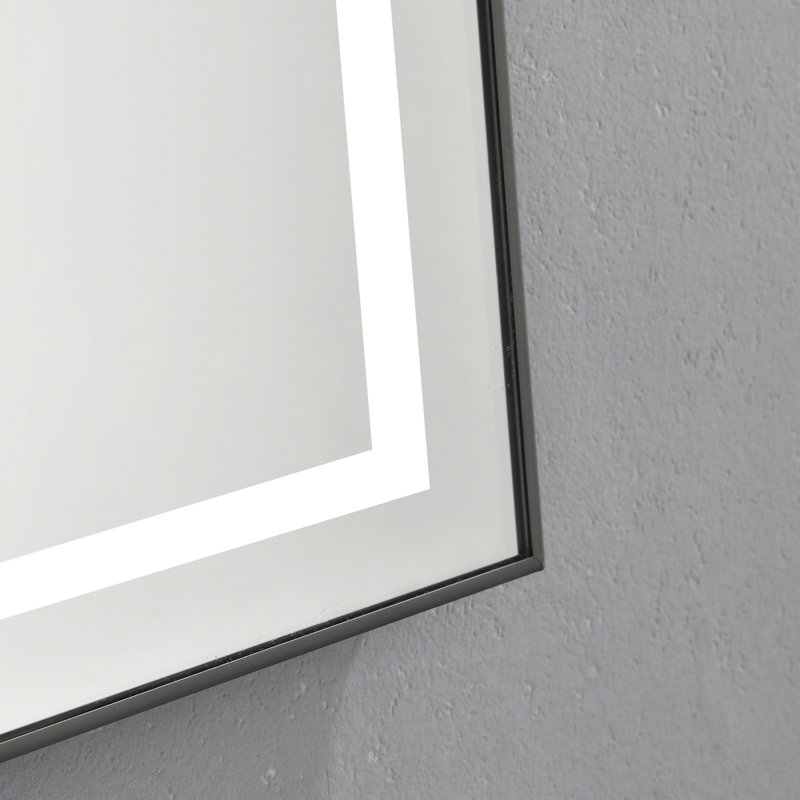 20 po x 32 po - brouillard, 3 températures de couleur, miroir de meuble-lavabo mural réglable à intensité variable, cadre en aluminium, bois de frêne, salle de bain mémoire 32 po, bois de frêne