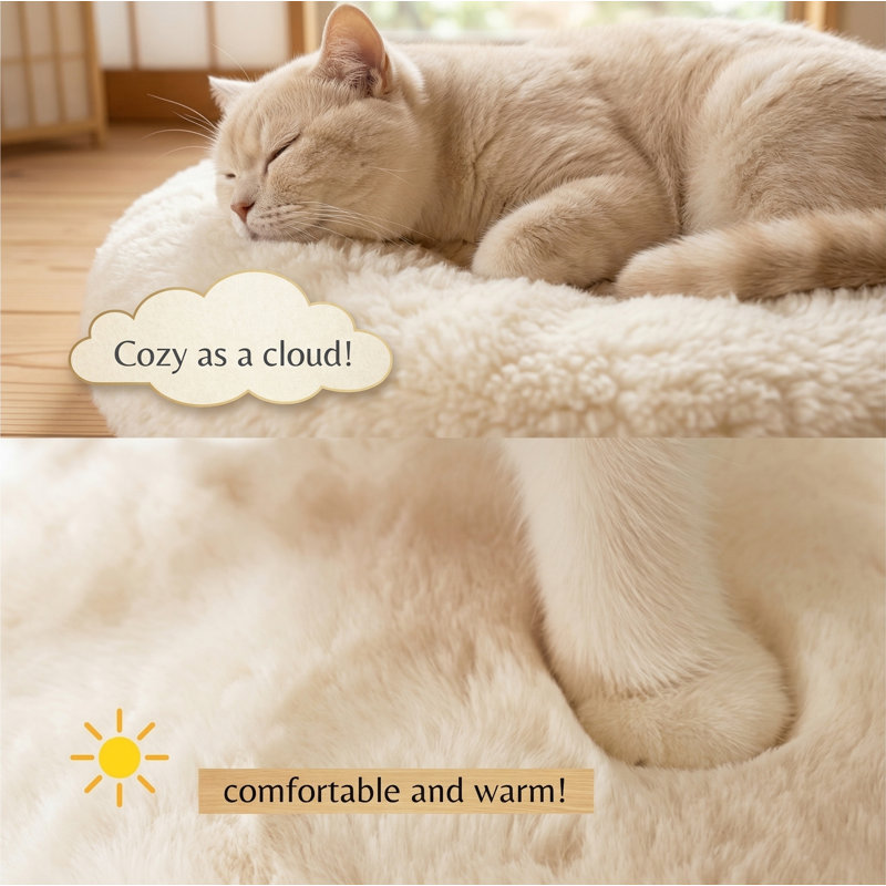 Ensemble de 2 coussins de lit pour chien en fausse fourrure de lapin, 14 po x 14 po, coussin de remplacement pour arbre à chat, perchoir de fenêtre, support, cage, chenil
