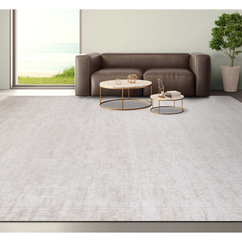 Hand Woven Silk and Wool Area Rug, Rectangle 8' x 10'