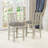 Solid Wood 4-Person Dining Set Grey Extendable Dining Table With Upholstered Padded Chairs