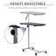 Height Adjustable Over Bed Table with Wheels 77*40*100 cm Wood 1 Piece Overbed Table Black Compact Workspace
