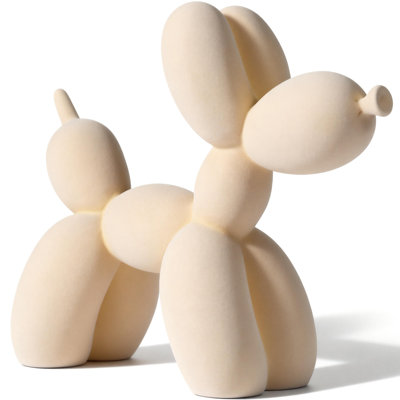 Sunny Yellow Resin Balloon Dog Figurine, 7.95×6.54×2.76 in Bright Kitchen & Shelf Accent