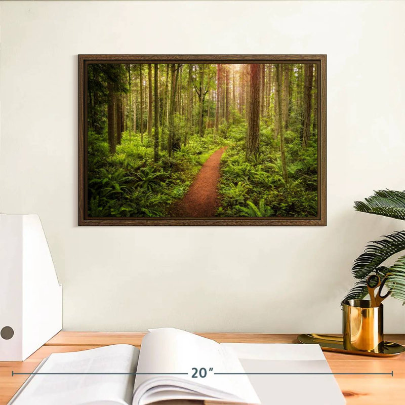 Washington Rainforest, 13 po x 9 po, Cadre flottant en noyer
