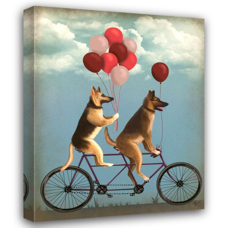 German Shepherd Tandem, 36" H x 28" W