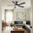 52" Matte Black Modern Reversible Motor Integrated LED Dimmable Ceiling Fan with Light and Remote-129413421-129413422